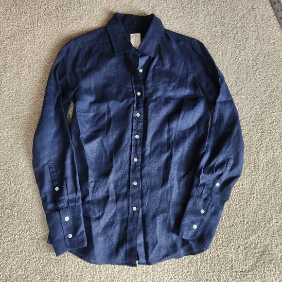 J. Crew Tops - NEW 100% linen button down shirt size 00